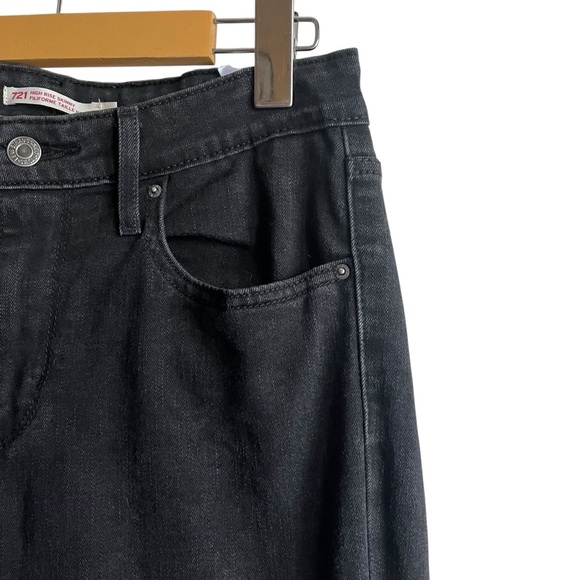 Levi’s 721 High Rise Skinny Jeans Soft Black Size 29 - Picture 6 of 16